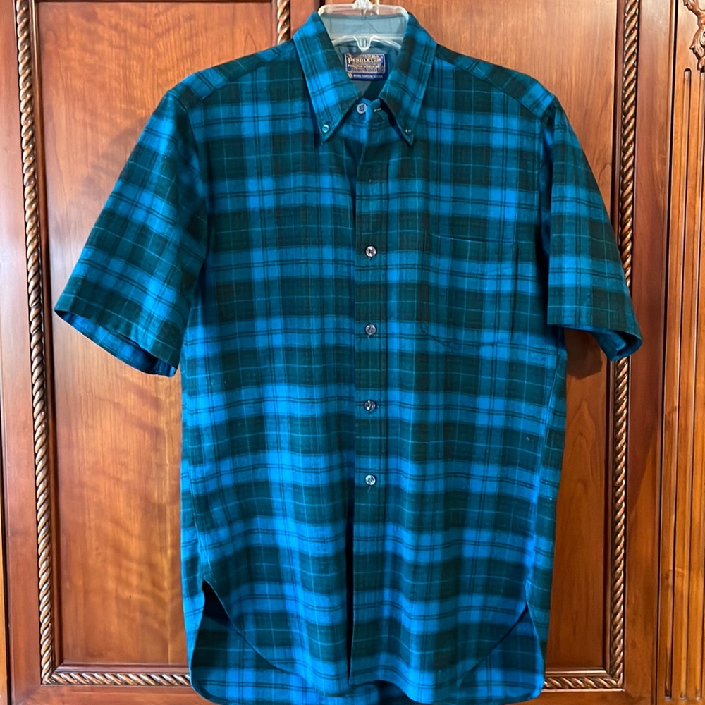 Pendleton Wool Checked Short-Sleeve Collared Shirt
